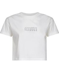 MM6 by Maison Margiela - Cropped T-Shirt Met Nummer-Patroon - Lyst