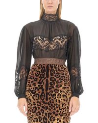 Dolce & Gabbana - Elegant Turtleneck Blouse - Lyst