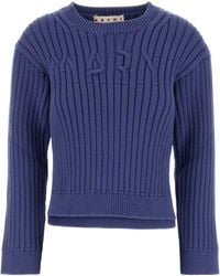 Marni - Cerulean Cotton Blend Sweater - Lyst