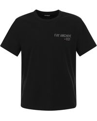 Fay - Crew Neck T -Shirt mit Logo - Lyst