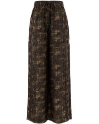 Ganni - Printed Twill Wide-Leg Pant - Lyst