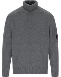 C.P. Company - Grs Gunmetal Turtleneck Sweater - Lyst