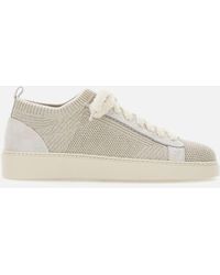 Eleventy - Sneakers en daim en tissu en tissu en beige - Lyst