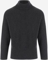 Giorgio Armani - Dark Cashmere Ribbed Cuffs Turtleneck Sweater - Lyst