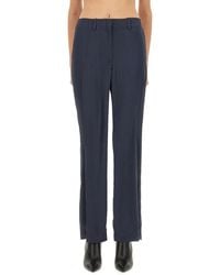 Theory - Tailored Satin Pants With High Waist - Lyst
