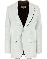 MM6 by Maison Martin Margiela - Stretch Polyester Blend Blazer - Lyst