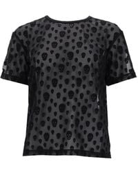 McQueen - T-Shirt With Skull Pattern - Lyst