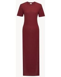 Saint Laurent - Robe Longue Fendue Manches C - Lyst