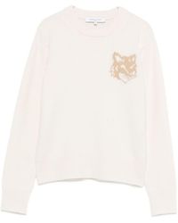 Maison Kitsuné - Jersey con cuello redondo y lana con cabeza de zorro de Maison Kitsune - Lyst
