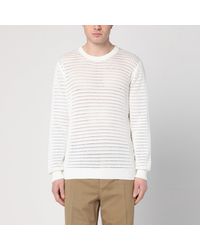 Roberto Collina - Perforated Milk Coloured Sweater - Lyst
