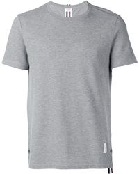 Thom Browne - Relaxed Fit Ss Tee W/ Center Back Rwb Stripe - Lyst