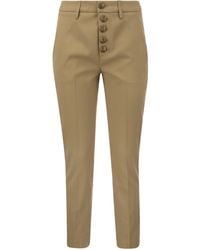 Dondup - Carmen Slim Gabardine Lyocell Trousers - Lyst