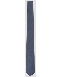 Canali - Accessoires ,Blauw ,Denim Zijden Stropdas - Lyst