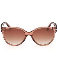 Tom Ford - Zonnebril Ft1311 45 F Tallulah Lichtbruin/bruin Gradiënt Dames - Lyst