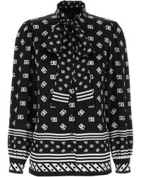 Dolce & Gabbana - Silk Shirt Camicie Bianco/Nero-Donna - Lyst