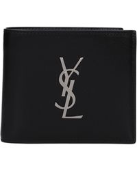 Saint Laurent - Herrens Geldbörse aus schwarzem Leder - Lyst