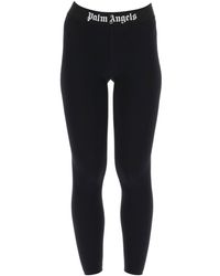 Palm Angels - Sporty Leggings With Branded Stripe - Lyst