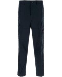 Stone Island - Navy Blue Cotton Cargo Pant - Lyst