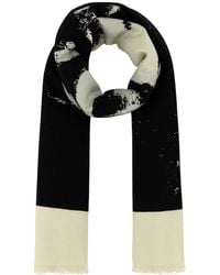McQueen - Frayed-Edge Logo Printed Scarf - Lyst