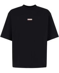 Marni - Cotton T Shirt With Logo Print - Lyst
