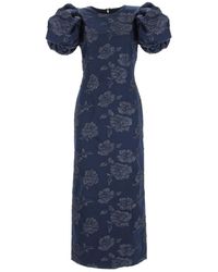 ROTATE BIRGER CHRISTENSEN - Dress With Puff Sleeves - Lyst