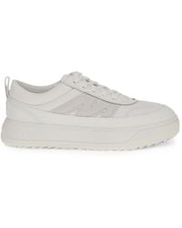 Moncler - White Calf Leather Bos Taurus Athletic Sneakers - Lyst