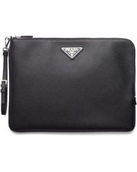 Prada - Bolso De Mano Con Logo Triangular - Lyst