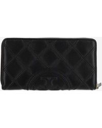 Tory Burch Fleming Soft Zip Leather Continental Wallet in