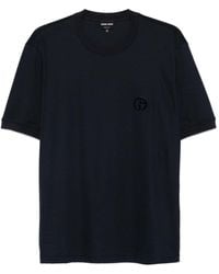 Giorgio Armani - T-Shirt With Embroidered Logo - Lyst