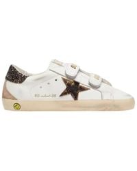 Golden Goose - Sneakers Old School Leather Upper Tongue And Strap Horsy Star Suede Spur Glitter Heel/Leopard - Lyst