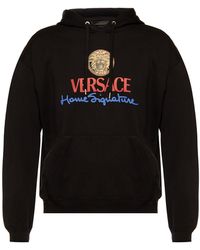 Versace - Logo Hooded Sweatshirt - Lyst