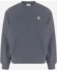 Maison Kitsuné - Katoenen Sweatshirt Van Maison Kitsune Met Logodetail - Lyst