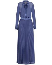 Emporio Armani - Technical Georgette Two-Piece Effect Long Dress - Lyst