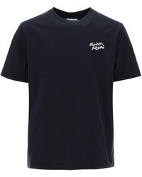 Maison Kitsuné - T -shirt Met Logo -letters - Lyst