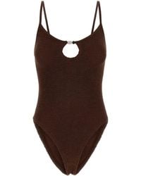 Hunza G - Chocolate Stretch Nylon Mia Swimsuit - Lyst