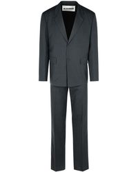 Jil Sander - Grijs Wollen Pak - Lyst