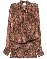 ANDAMANE - Rania Smocked Shirt Mini Dress - Lyst