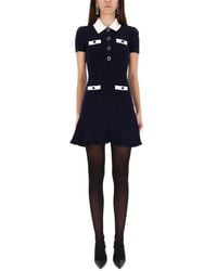 Self-Portrait - Mini Dress With Contrasting Collar - Lyst