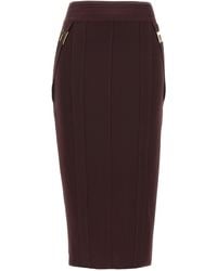 Elisabetta Franchi - Corsetry-Inspired Midi Skirt With Zigzag Stitching - Lyst