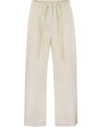 Max Mara - Argento Poplin Drawstring Trousers - Lyst