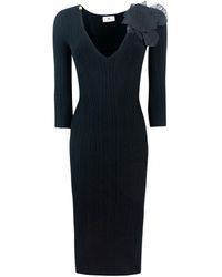 Elisabetta Franchi - Abito A Costine Con Fiore - Lyst