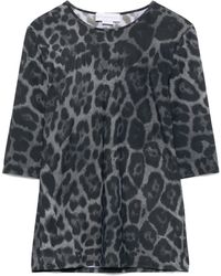 Stella McCartney - Ash Gray Leopard Top - Lyst