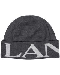 Lanvin - Cappello con logo in lana - Lyst