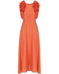 Essentiel Antwerp - Hexico Coral Midi Dress - Lyst