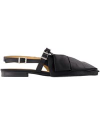 Ganni - Big Bow Ballerinas Synthetic Black - Lyst