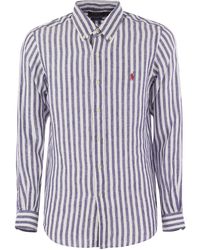 Polo Ralph Lauren - Custom Fit Gestreepd Linnen Shirt - Lyst