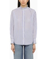 Isabel Marant - Isabel Marant Étoile Blue Striped Cotton Shirt - Lyst