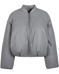 Loewe - Leather Padded Bomber Jacket - Lyst