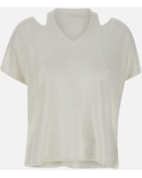 Kangra - Suéter de cuello de lino blanco v - Lyst