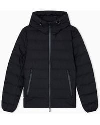 Emporio Armani - Quilted Down Jacket With Jacquard Lettering Logo - Lyst